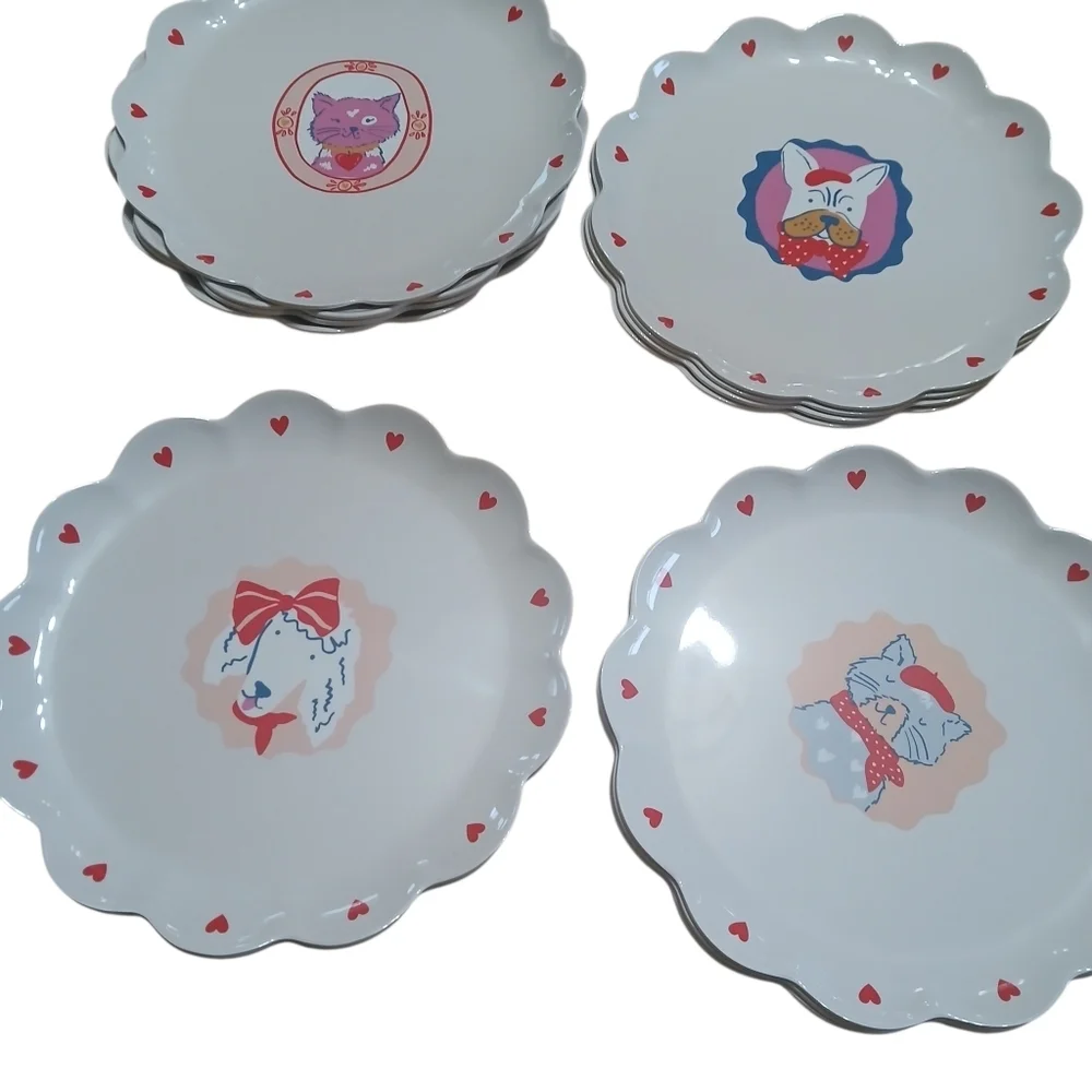Set of 2 Target Pillowfort Plate Cat Design Bamboo & Melamine BPA Free 10.5